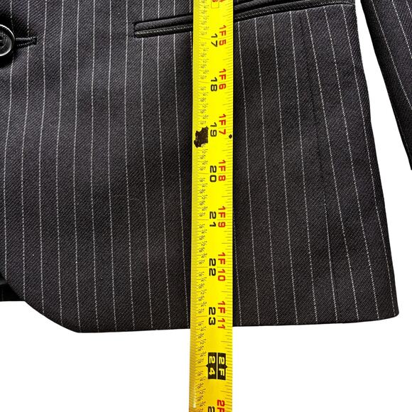 Perry Ellis Portfolio Boys Sz 12 Pinstripe Black Suit Jacket 3 Button Blazer - Picture 13 of 13
